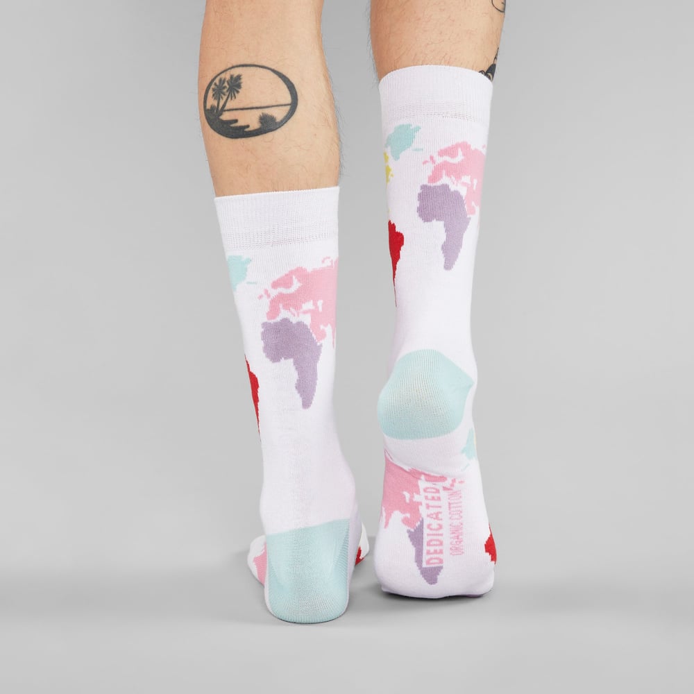 Socks Sigtuna World Map White