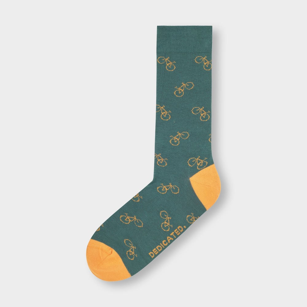 Socks Sigtuna Bike Pattern Forest Green
