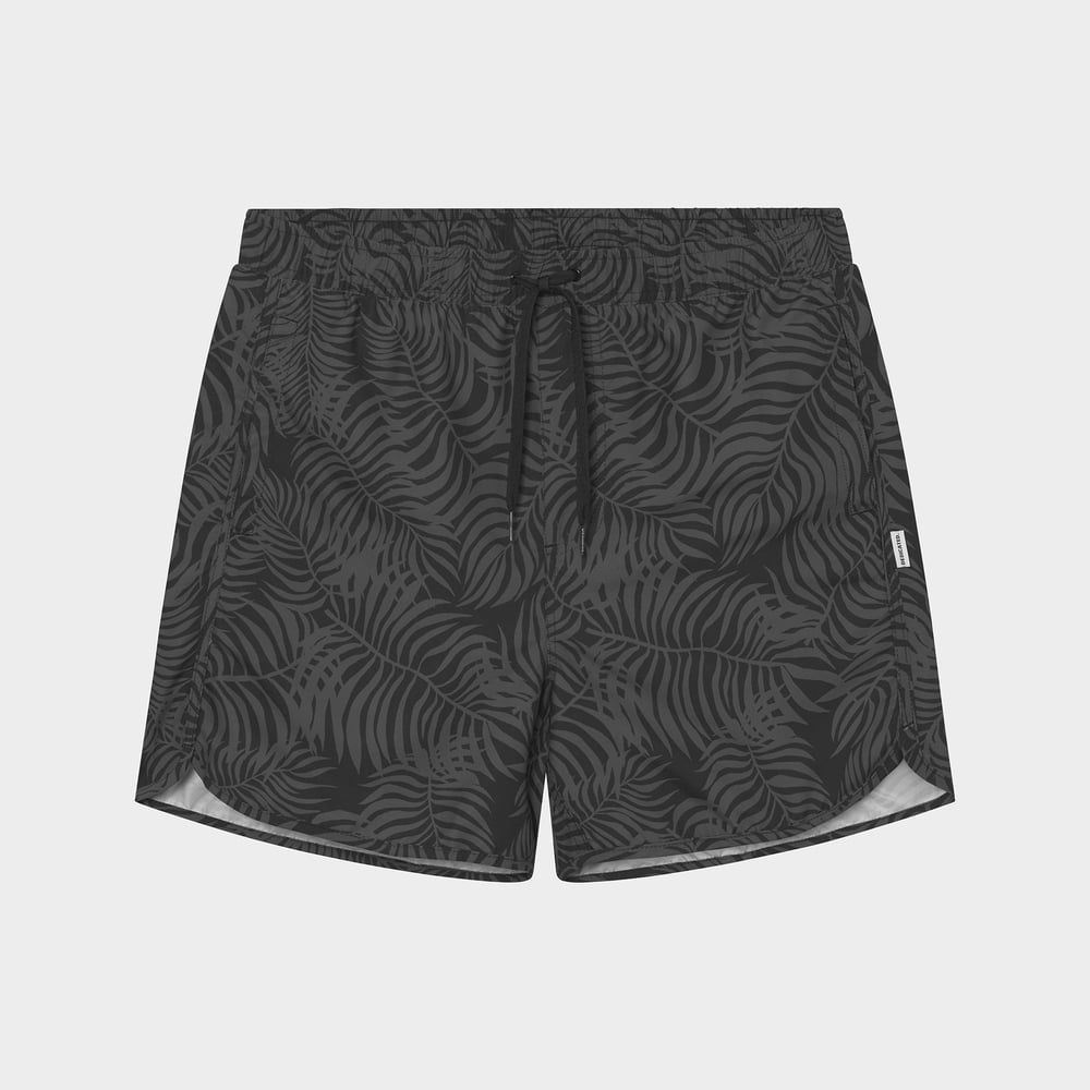 Swim Shorts Sandhamn Palm Leaves Black