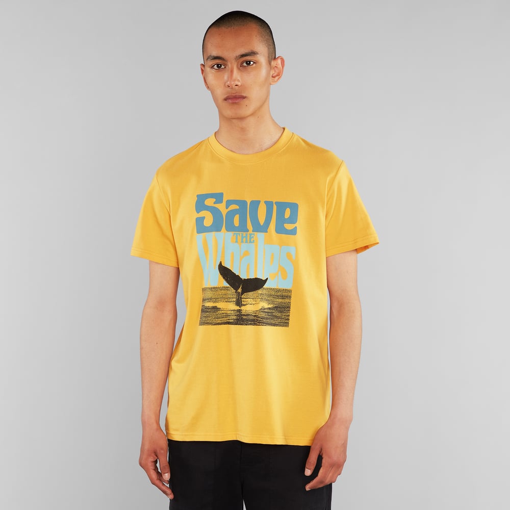 T-shirt Stockholm Save The Whales Honey Yellow