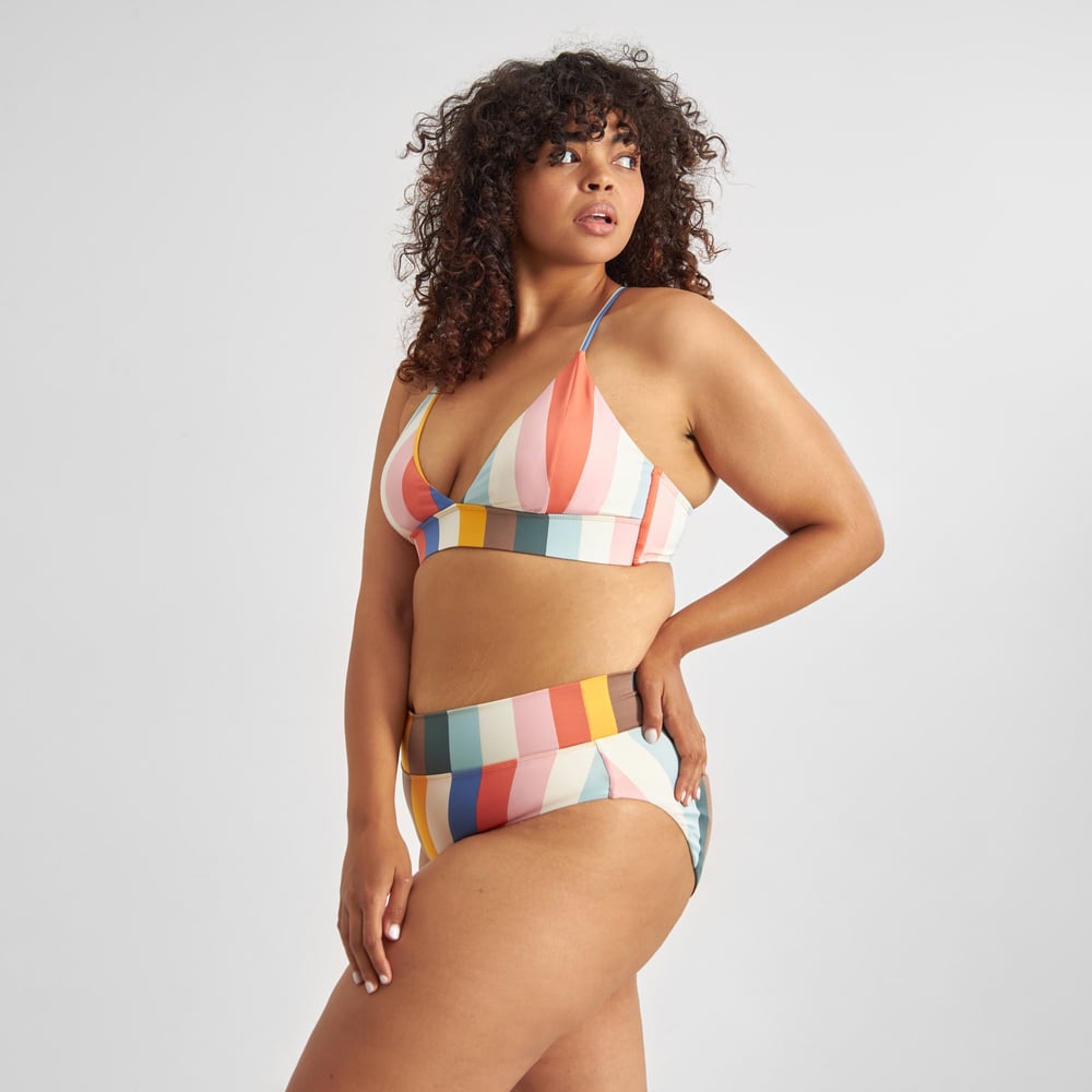 Bikini Pants Slite Stripes Multi Color