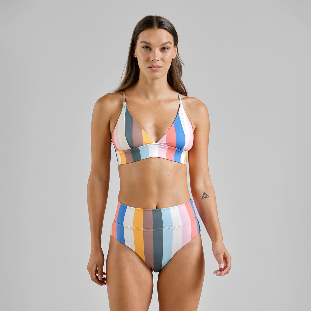 Bikini Pants Slite Stripes Multi Color