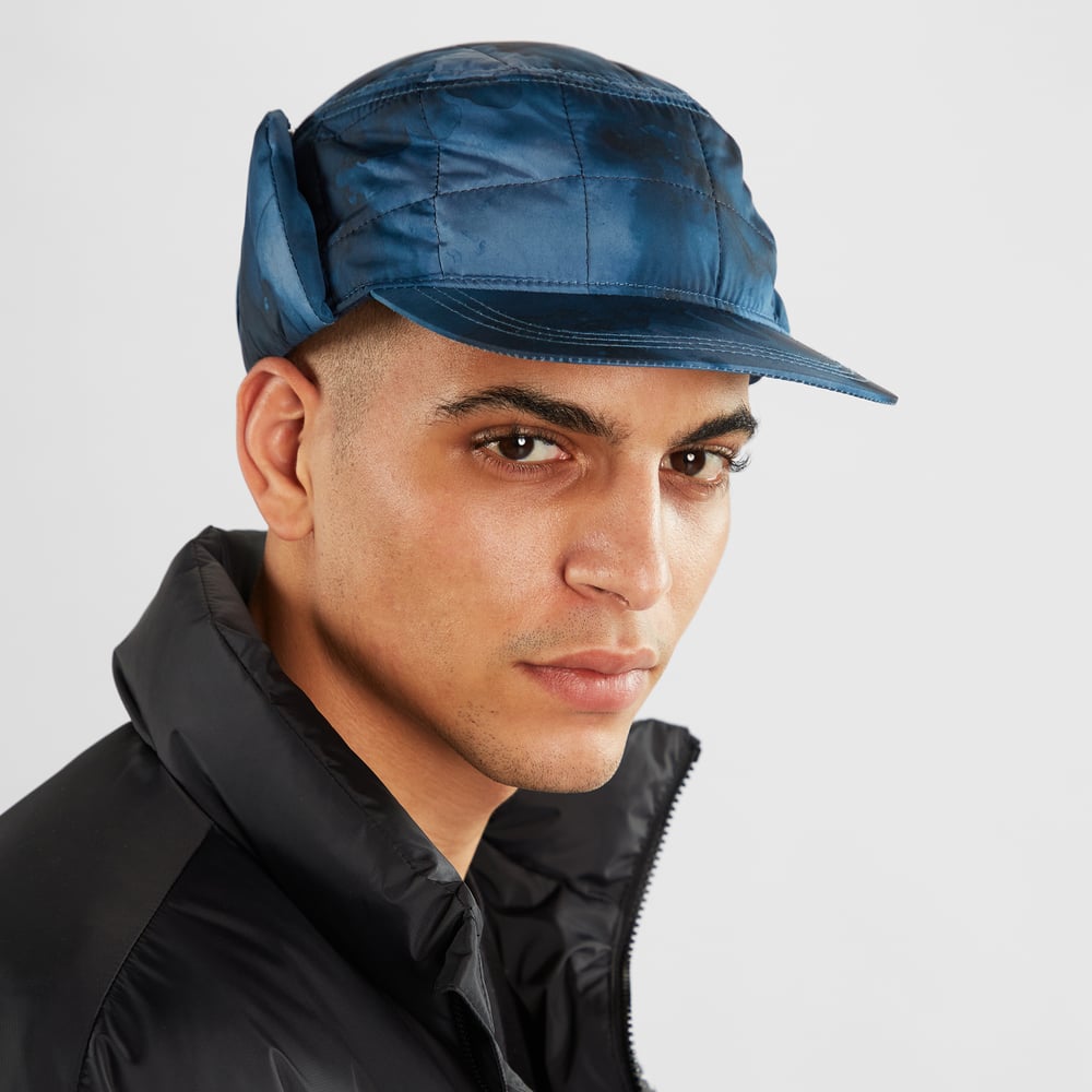 Earflap Cap Jokkmokk Abstract Ink Blue