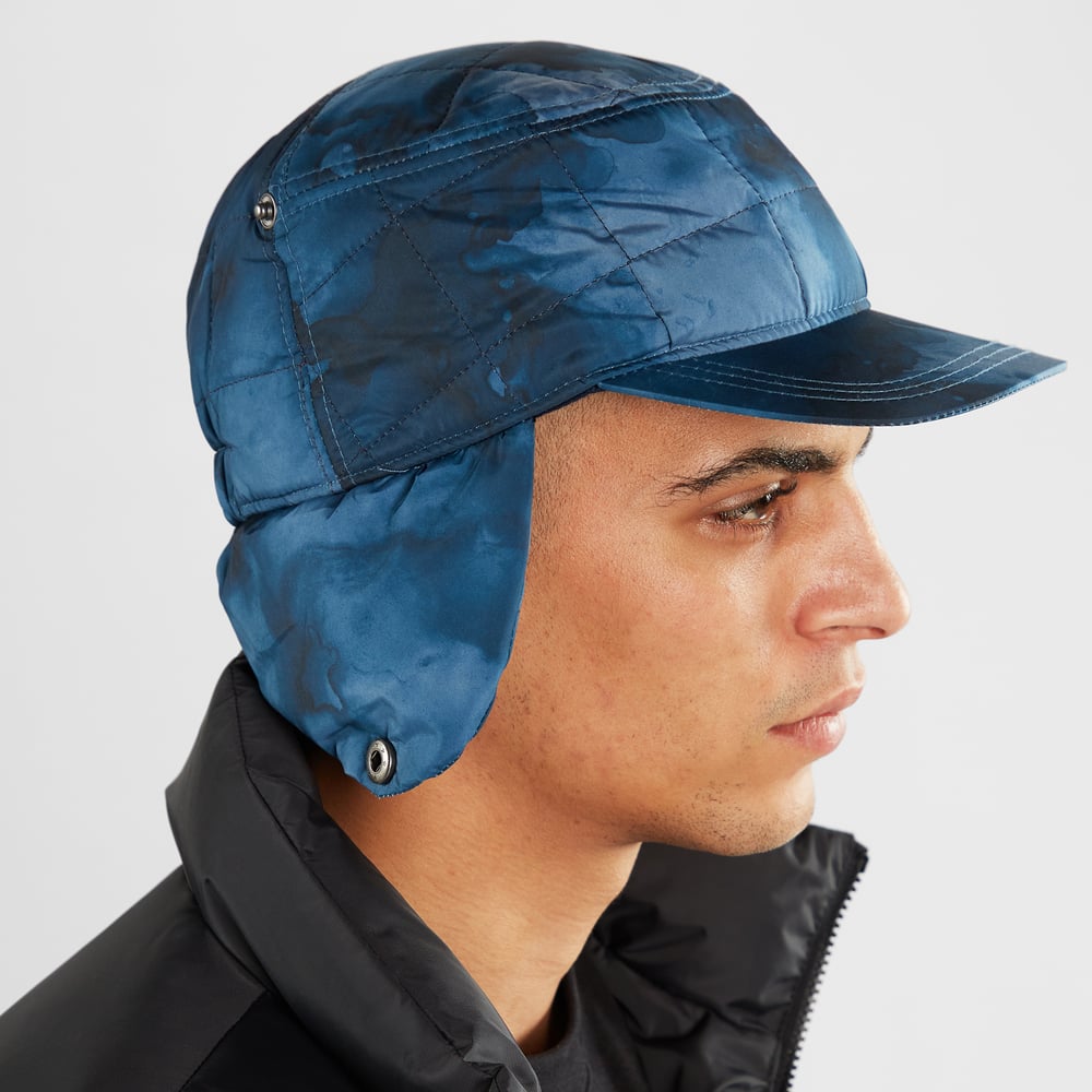 Earflap Cap Jokkmokk Abstract Ink Blue