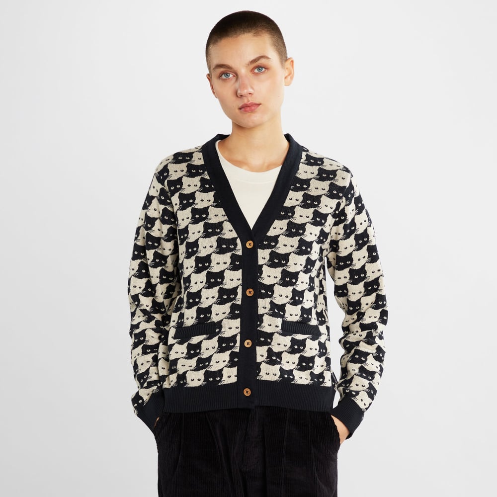Cardigan Iggesund Pepita Cats Oat White