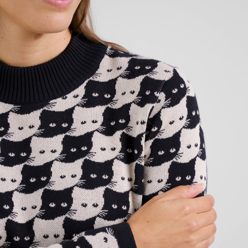 Dress Lo Pepita Cats Oat White