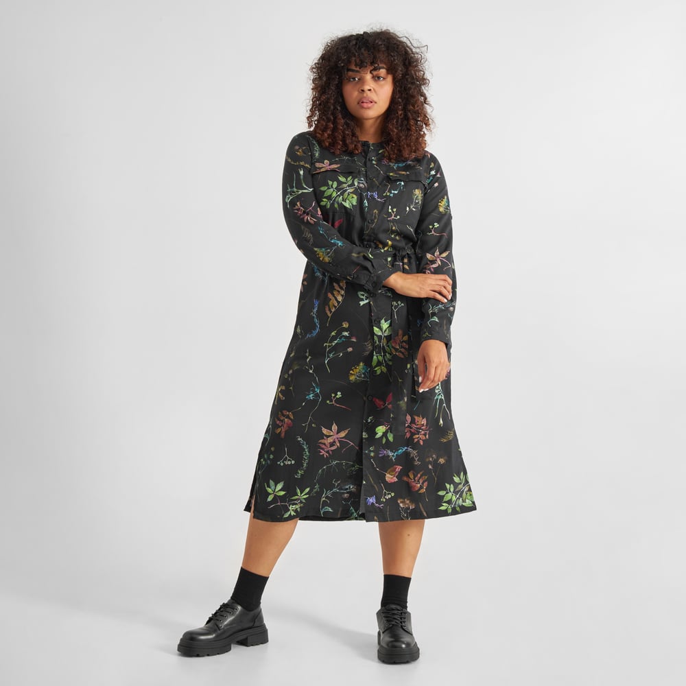 Shirt Dress Falsterbo Night Florals Black