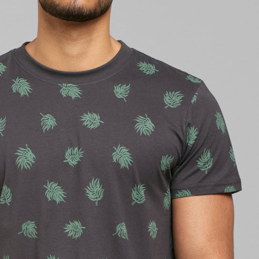 T-shirt Stockholm Leaf AOP Charcoal