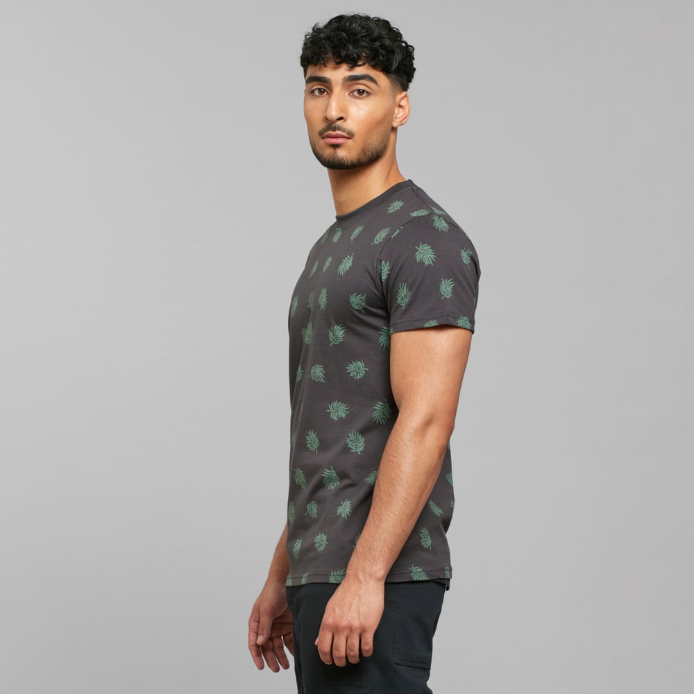 T-shirt Stockholm Leaf AOP Charcoal