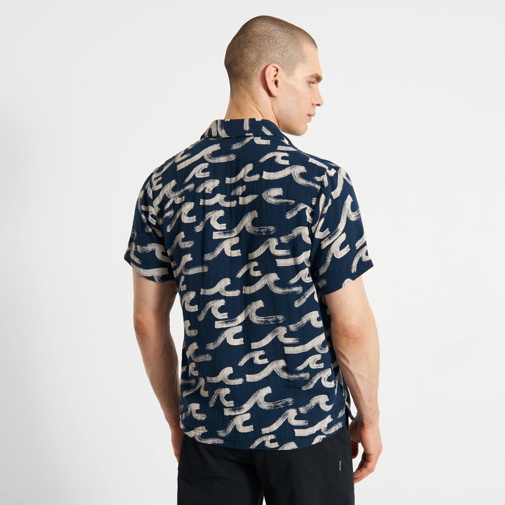 Shirt Marstrand Brushed Waves Navy