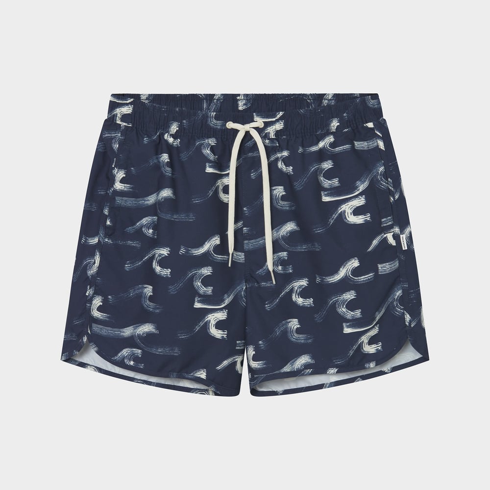 Swim Shorts Sandhamn Brushed Waves Navy