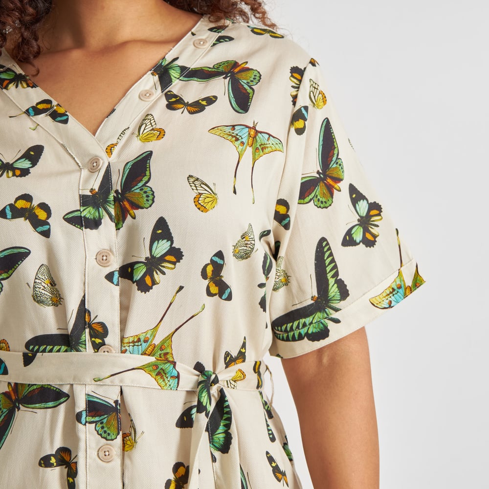 Dress Bornholm Butterfly Oat White