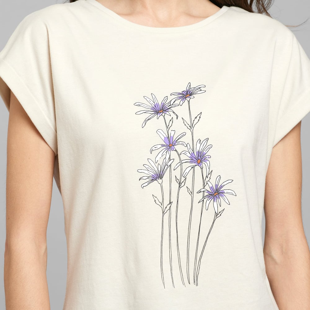 T-shirt Visby Daisies Oat White
