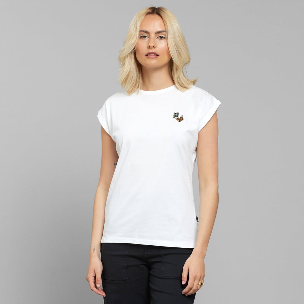 T-shirt Visby Flying Butterflies White