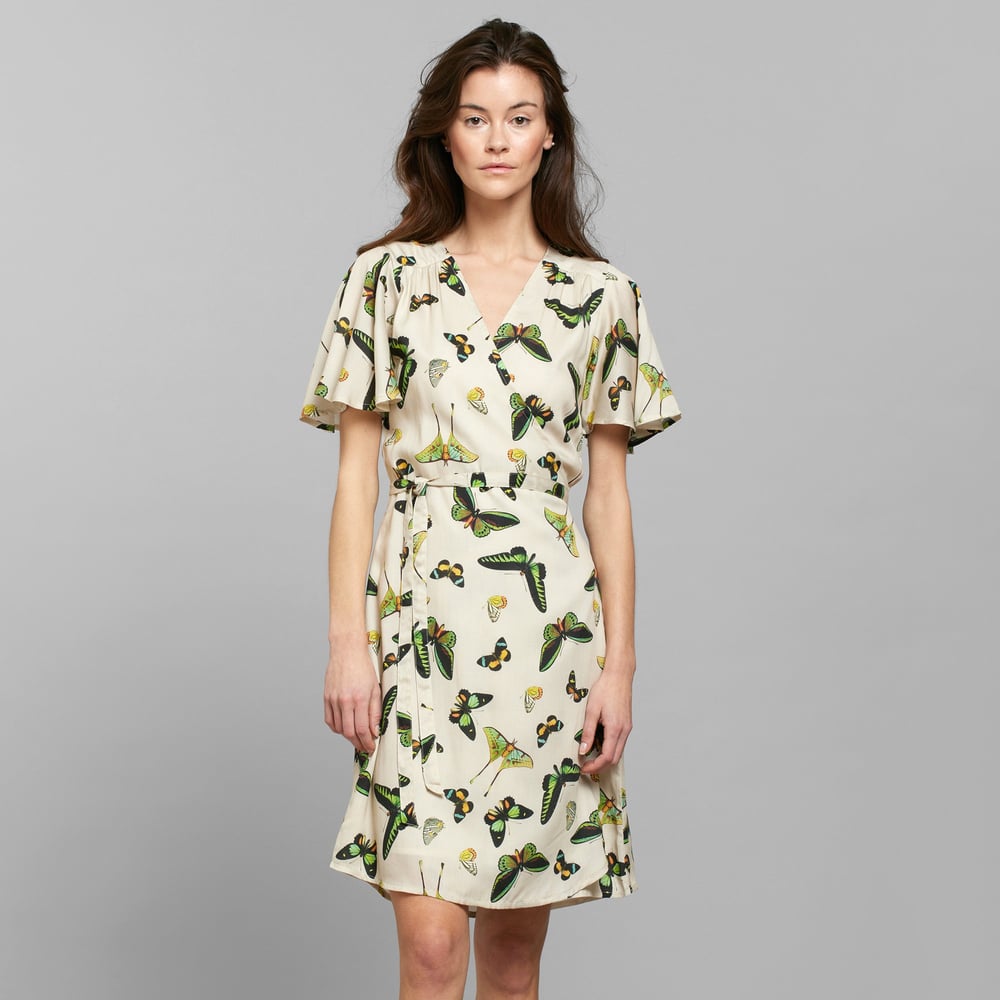 Wrap Dress Kungshamn Butterfly Oat White