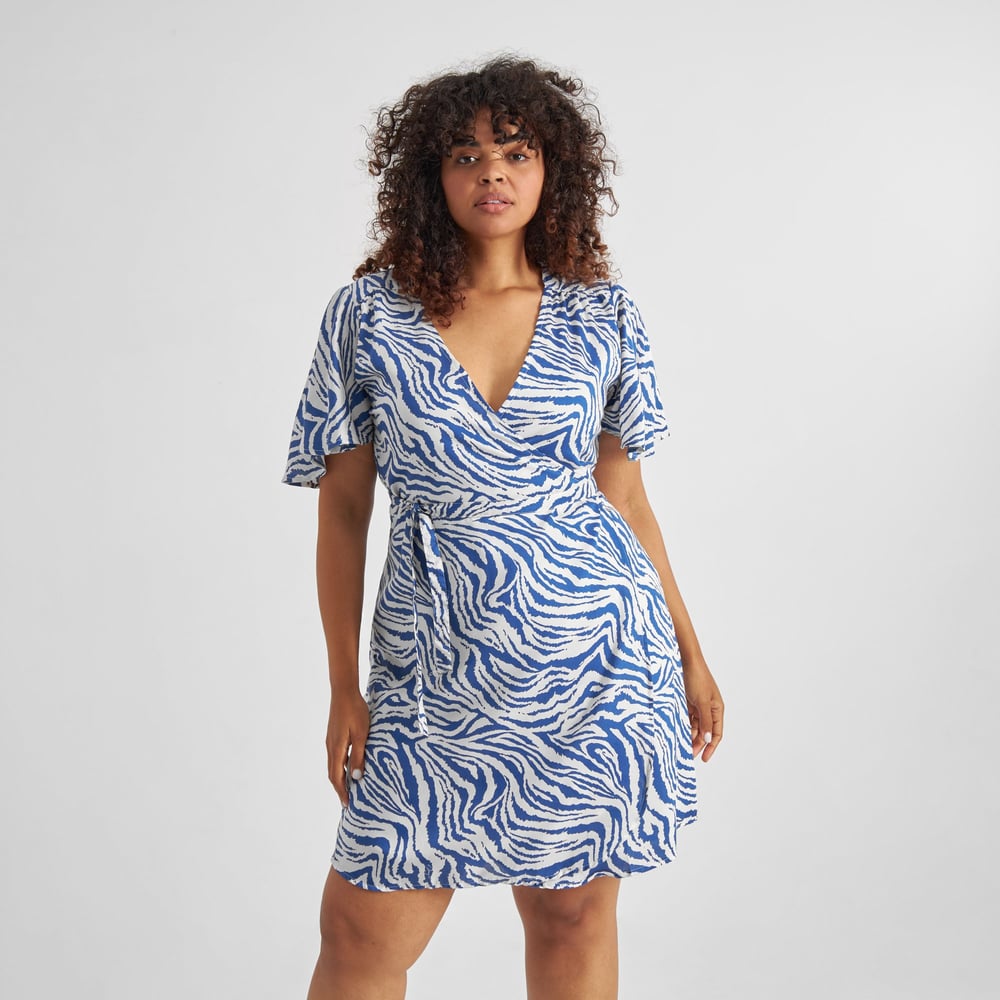 Wrap Dress Kungshamn Zebra Blue