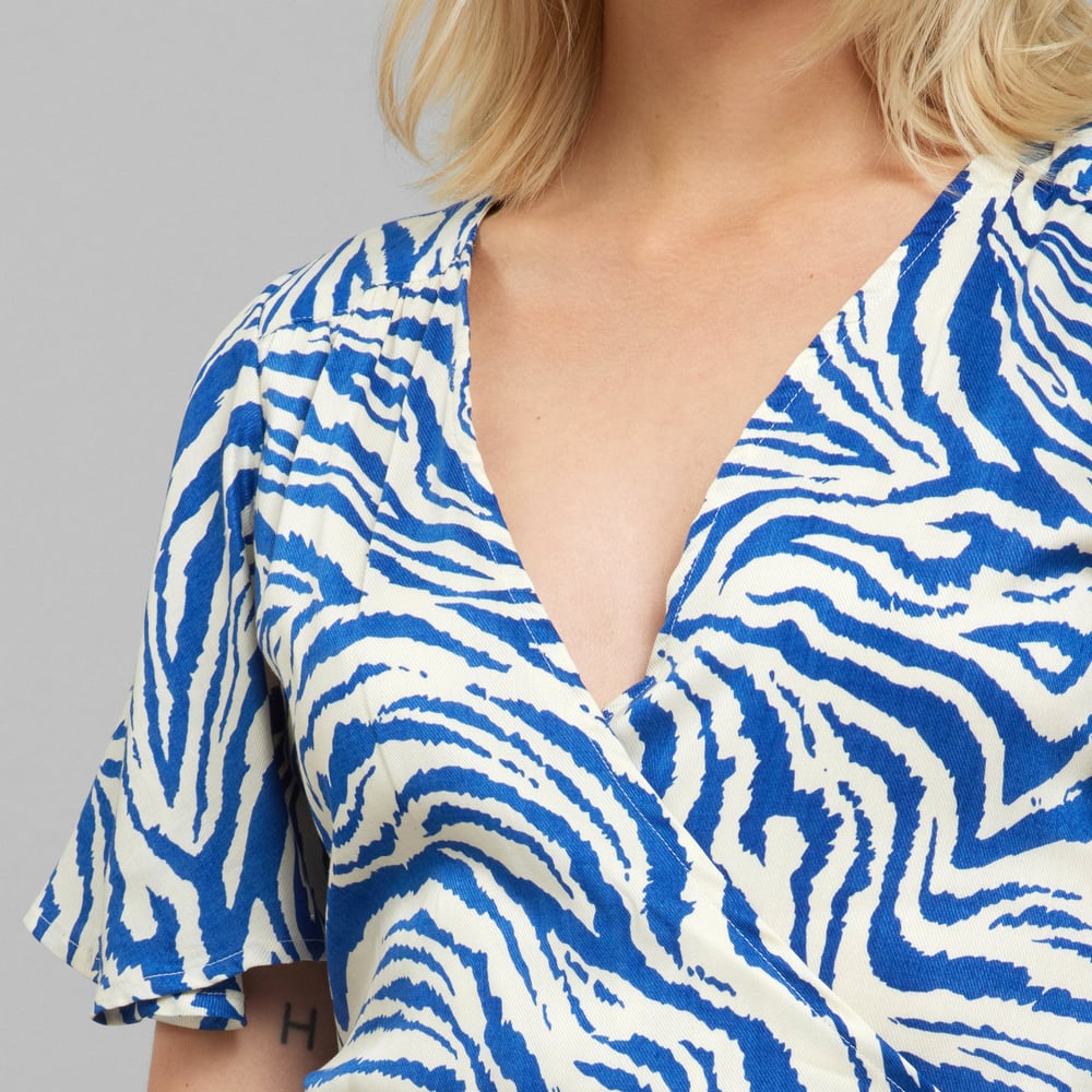 Wrap Dress Kungshamn Zebra Blue