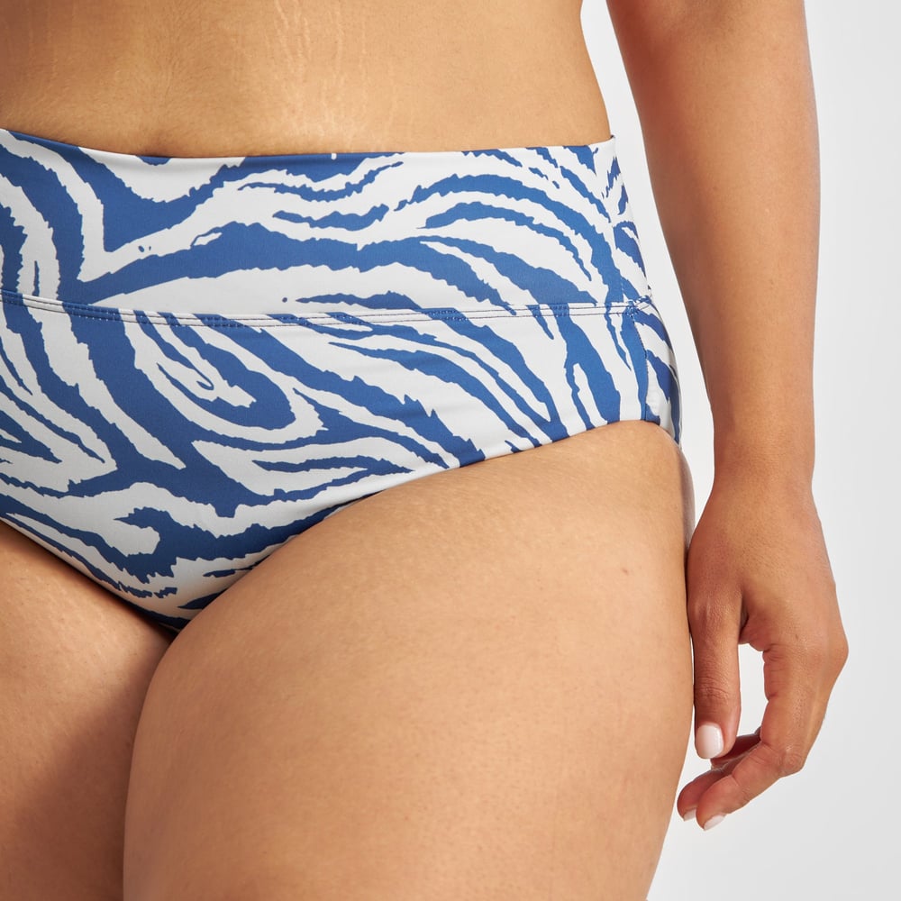 Bikini Pants Slite Zebra Blue