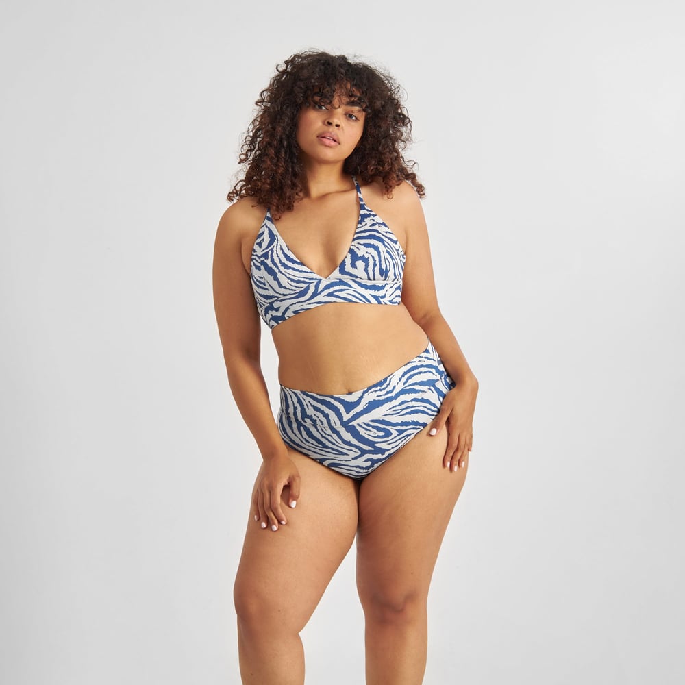 Bikini Pants Slite Zebra Blue