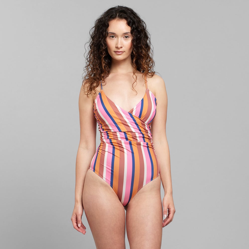 Wrap Swimsuit Klinte Irregular Stripe Multi Colour