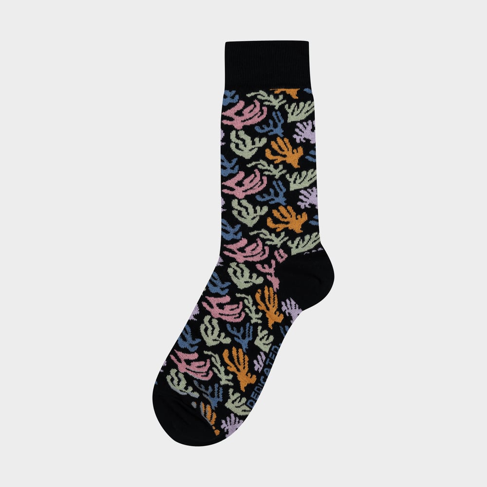 Socks Sigtuna Coral Ditsy Black
