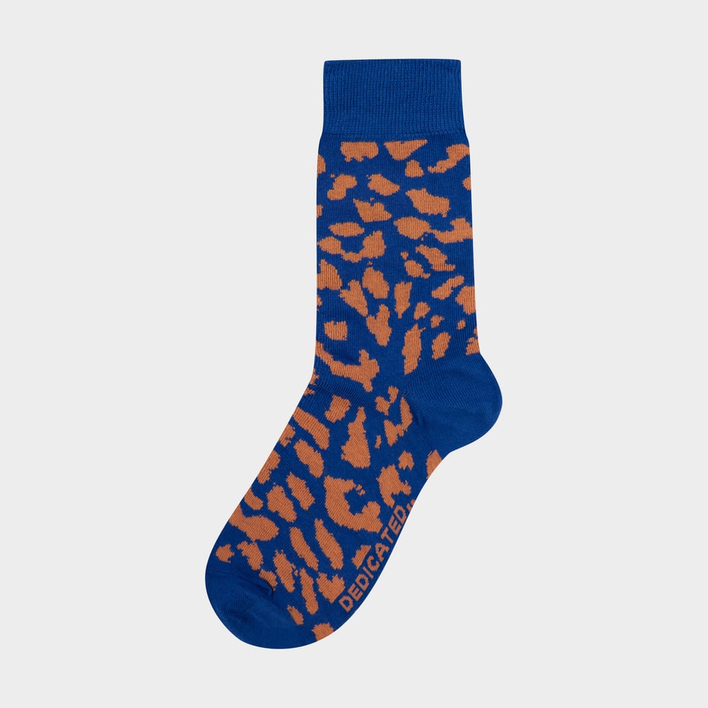 Socks Sigtuna Leopard Sodalite Blue