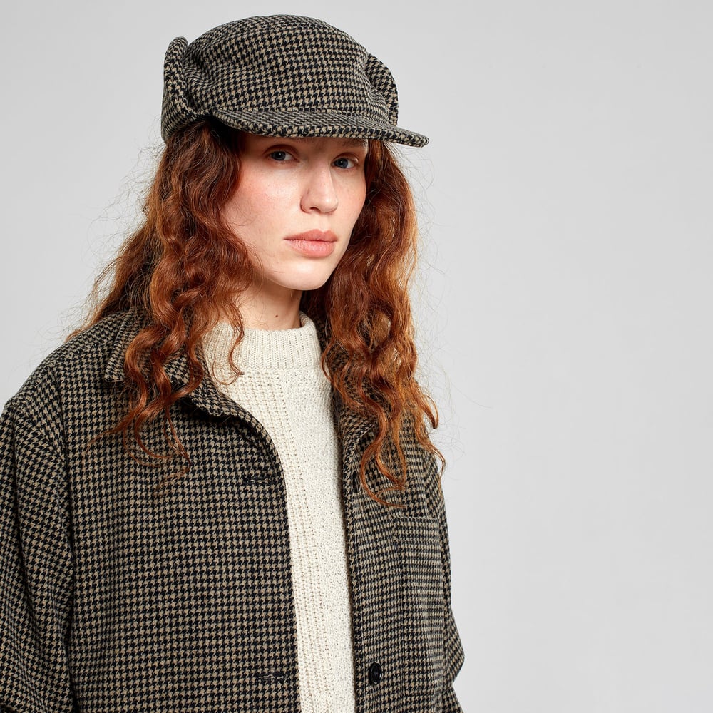 Earflap Cap Jokkmokk Wool Pepita Brown