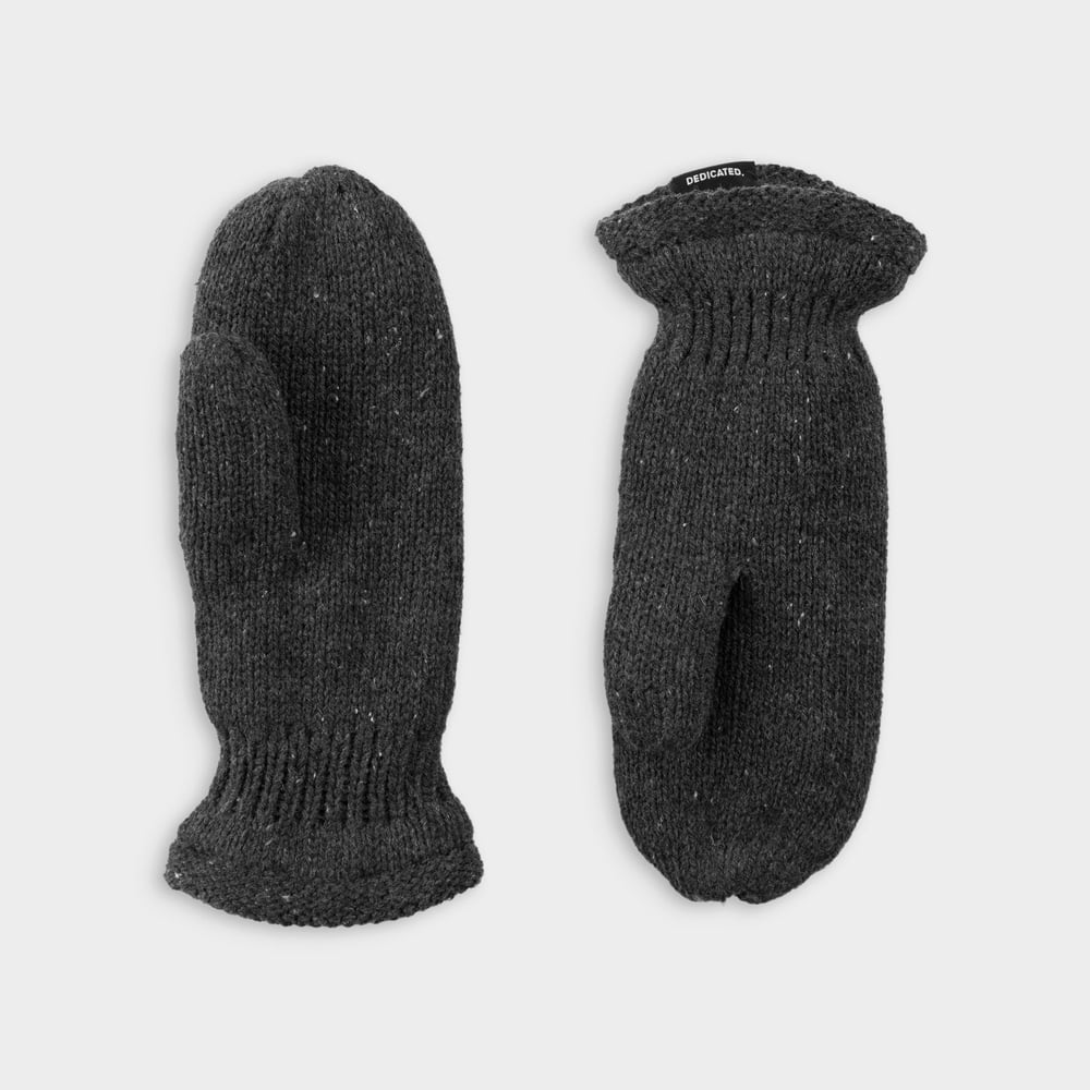 Mittens Handen Wool Dark Grey Melange