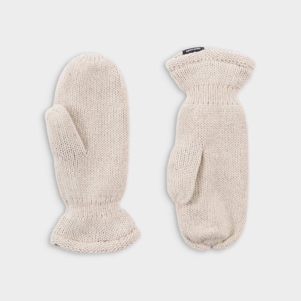 Mittens Handen Wool Pearl White