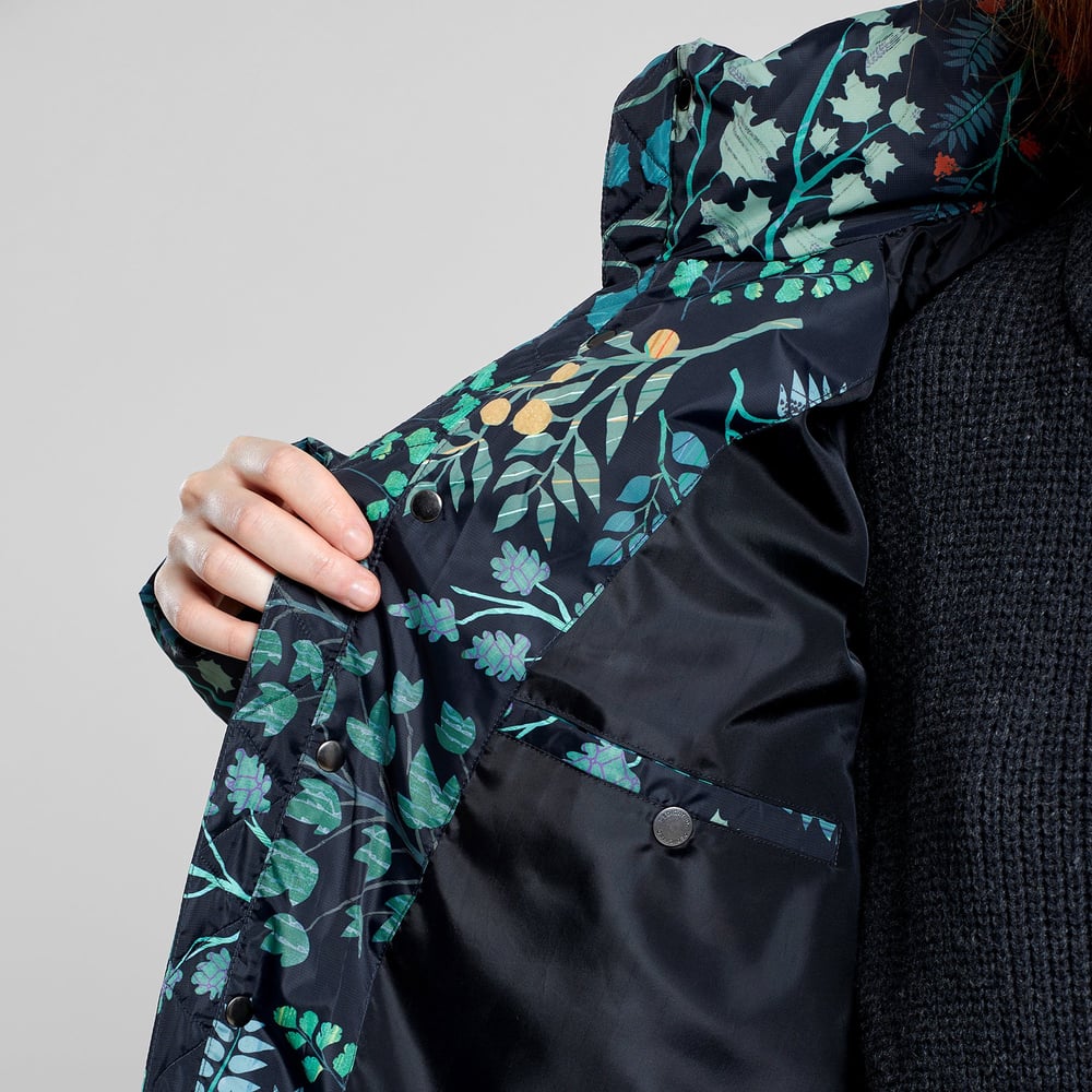 Puffer Jacket Haparanda Botanical Quilt Black
