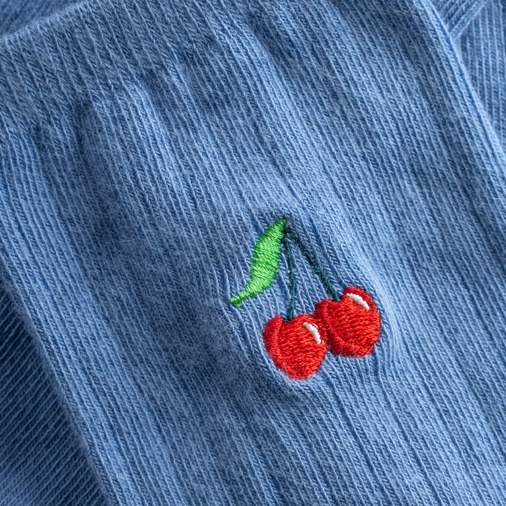 Rib Socks Knivsta Cherries Forever Blue