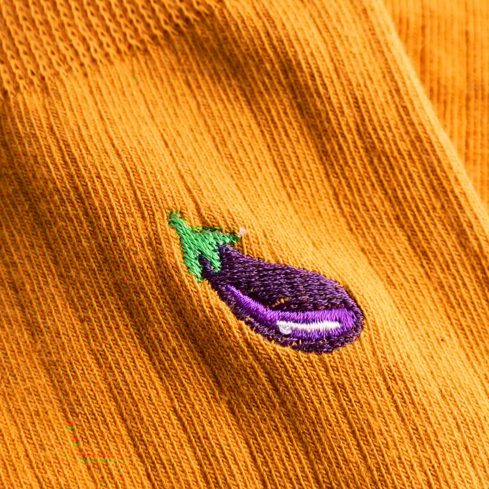 Rib Socks Knivsta Eggplant Nugget Orange
