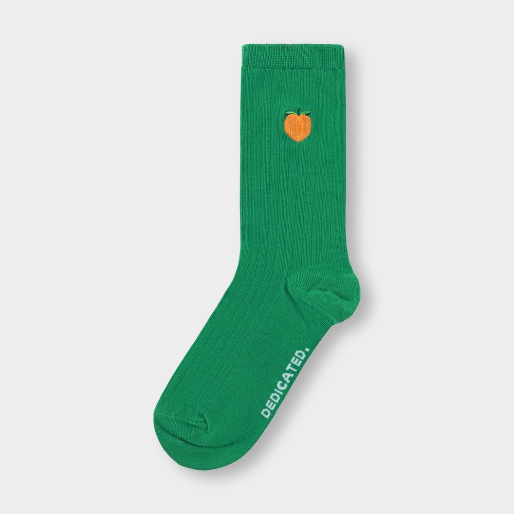 Rib Socks Knivsta Peach Jelly Green