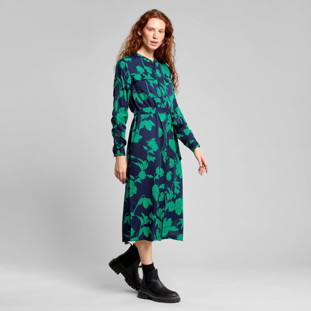 Shirt Dress Falsterbo Duotone Floral Green