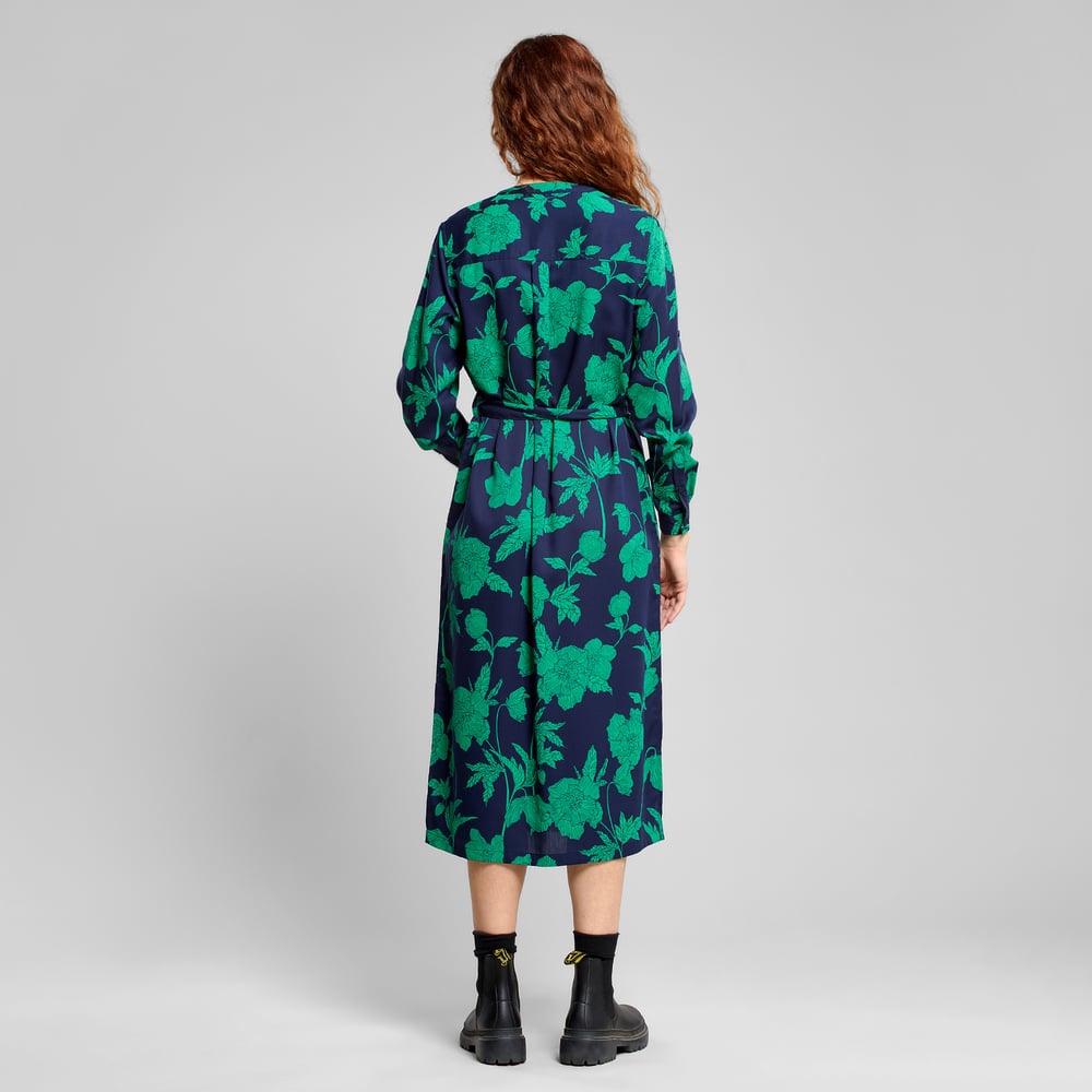 Shirt Dress Falsterbo Duotone Floral Green