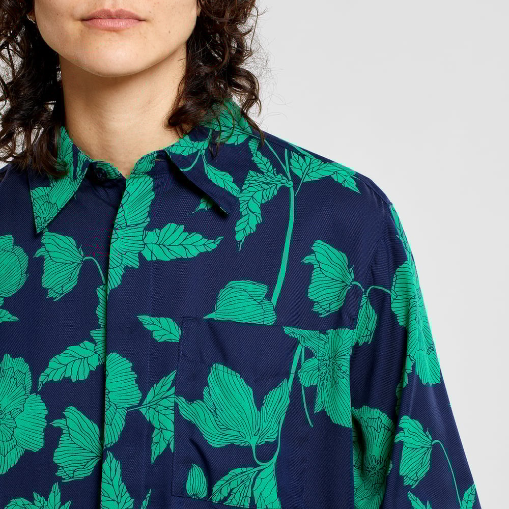 Shirt Kosta Duotone Floral Green