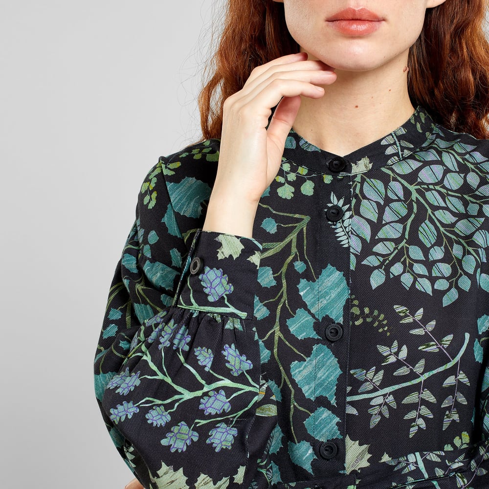 Shirt Ljunga Botanical Quilt Black