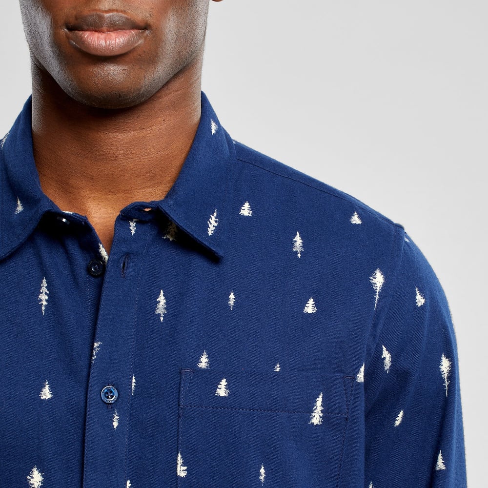 Shirt Rute Ditsy Trees Navy