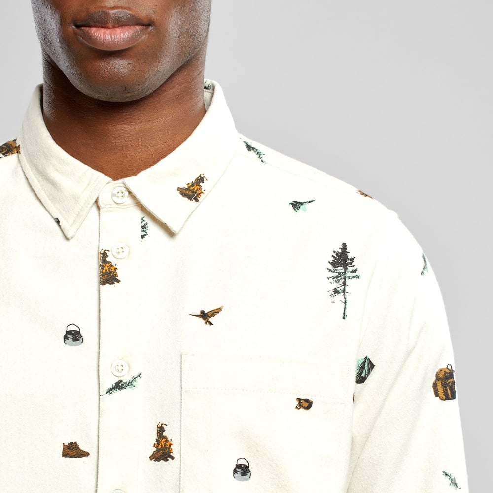 Shirt Rute Hike AOP Oat White