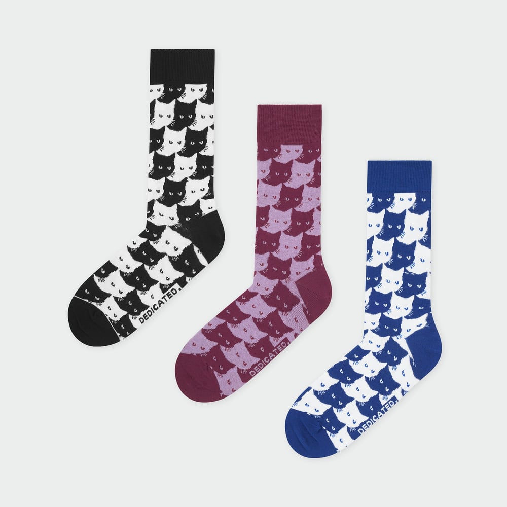 Socks Sigtuna Pepita Cats 3-Pack