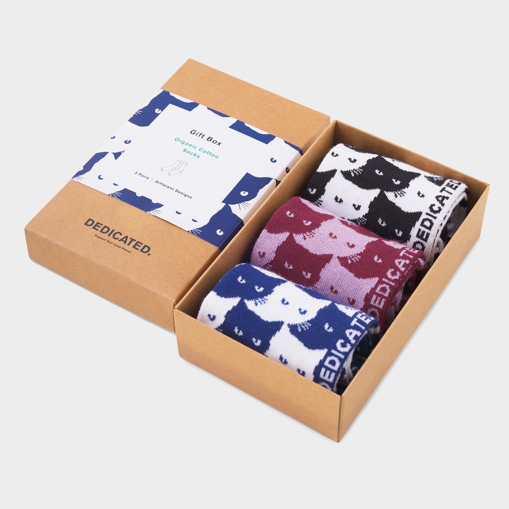 Socks Sigtuna Pepita Cats 3-Pack
