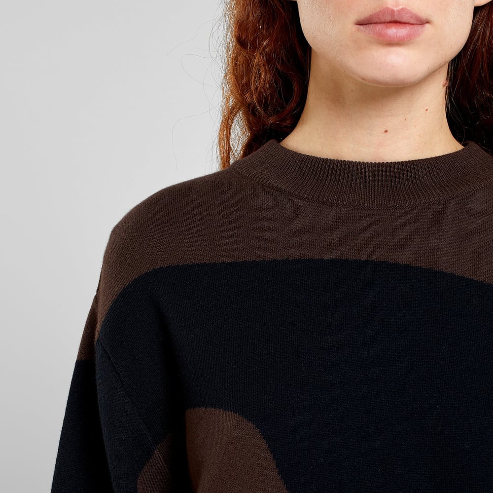 Sweater Limhamn Flowy Block Black/Coffee Brown