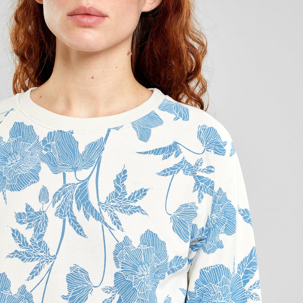Sweatshirt Ystad Duotone Floral Oat White