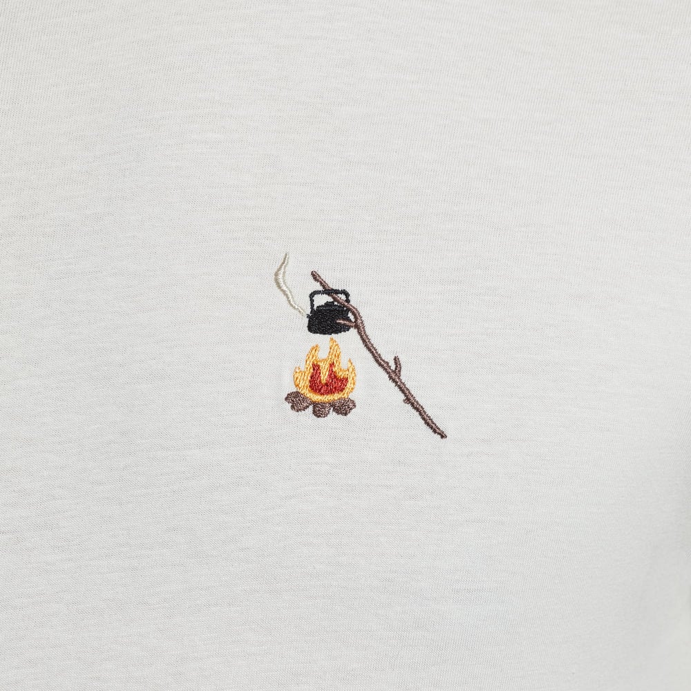 T-shirt Stockholm Hot Coffee Emb Oat White