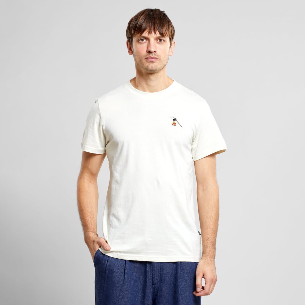 T-shirt Stockholm Hot Coffee Emb Oat White