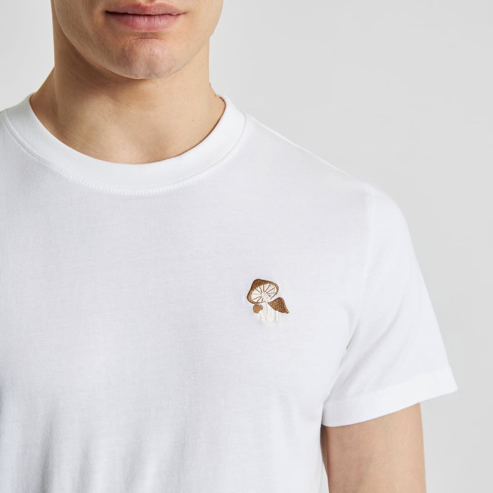 T-shirt Stockholm Mushroom Emb White