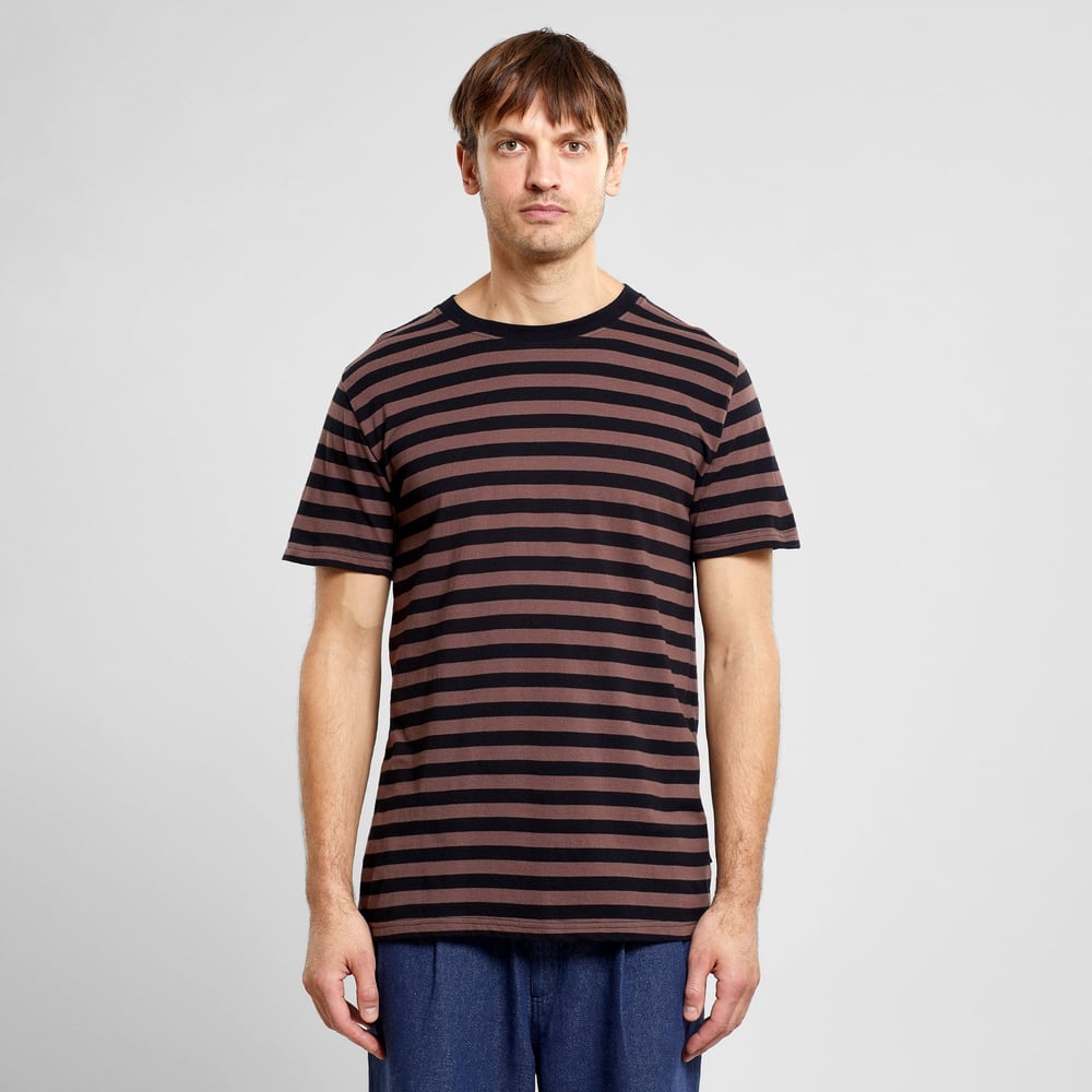 T-shirt Stockholm Stripes Black/Bag Brown