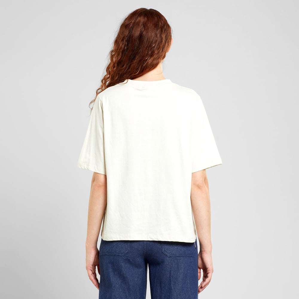 T-shirt Vadstena Take a Hike Oat White