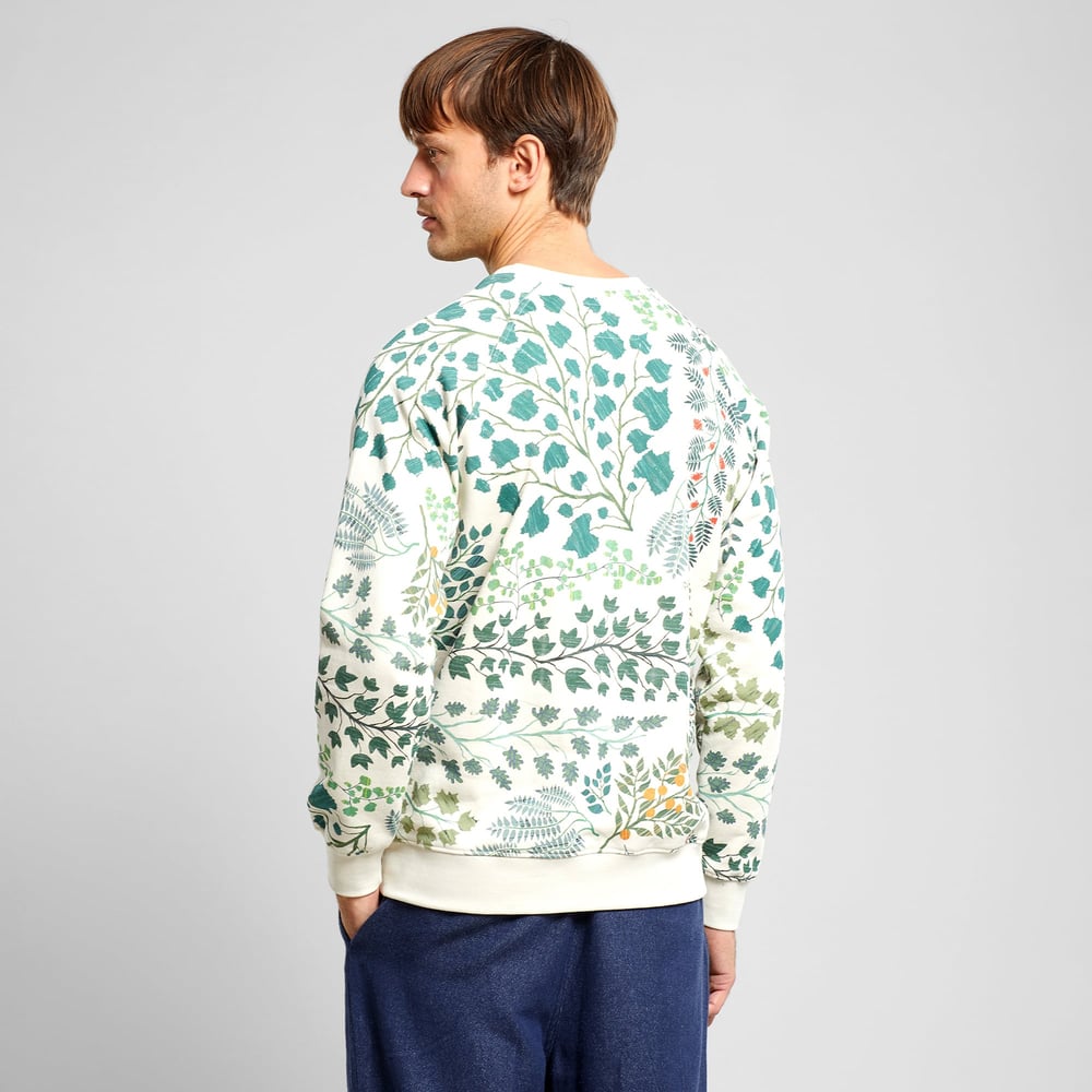 Sweatshirt Malmoe Botanical Quilt Oat White