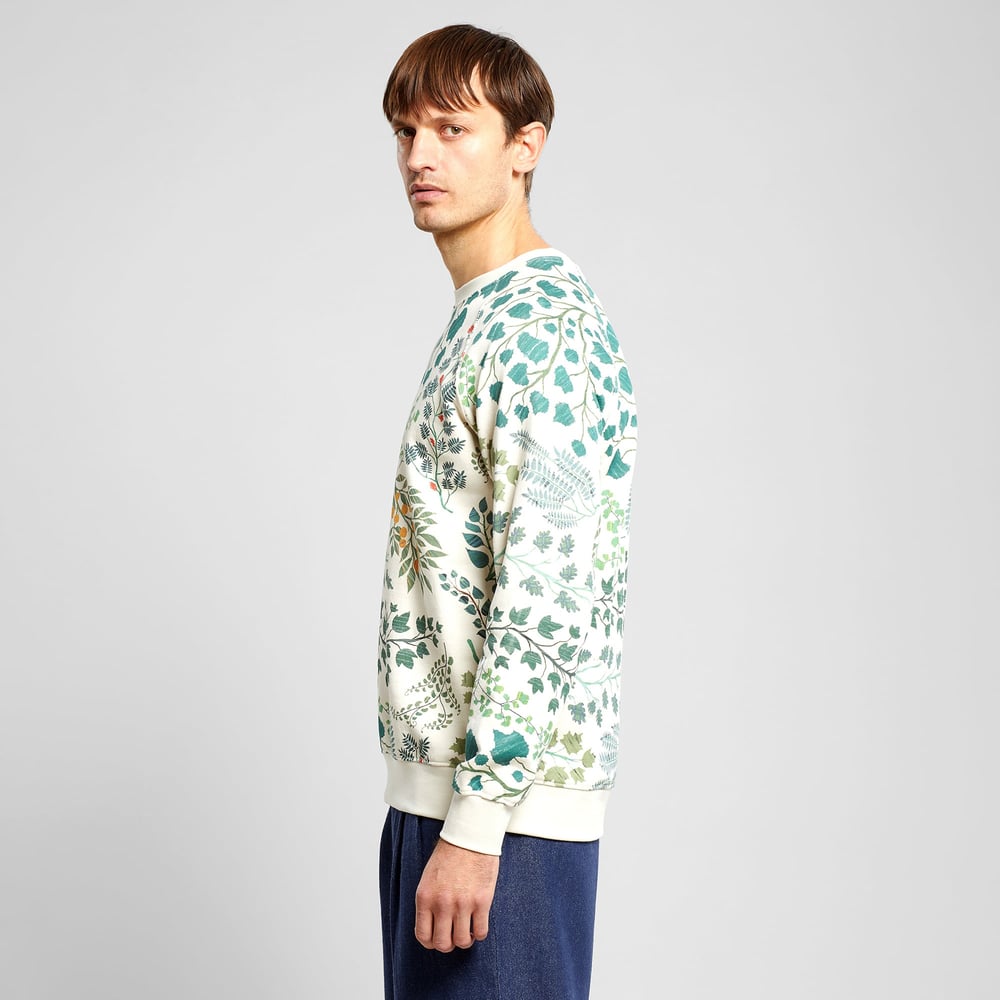 Sweatshirt Malmoe Botanical Quilt Oat White